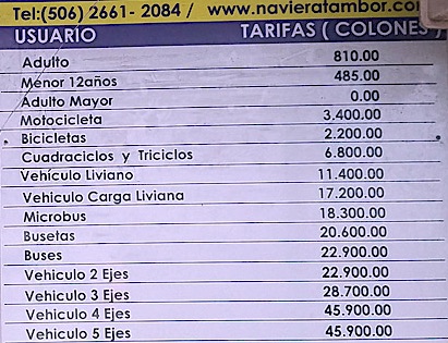 Preise Puntarenas nach Paquerra Preise Puntarenas nach Paquerra