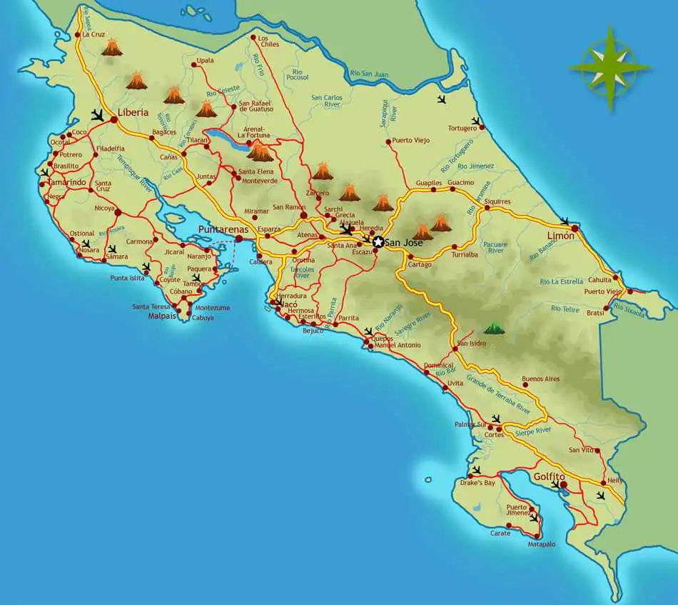 costa rica map